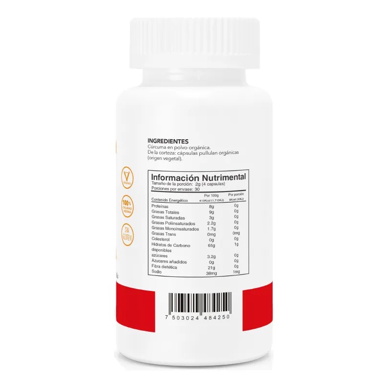 Vizana Nutrition Cúrcuma Natural, 60 Caps - 500mg