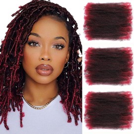 16 Inch Afro Kinky Curly Braiding Hair 3 Packs Marley Twist Hair Bulk for Dreadlock Extensions Spring Afro Twist Hair Bulk for Mini Twist Repair Locs (T/bug#, 16 Inches)