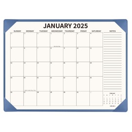 YIBUKIU Desk Calendar 2025-2026 with Desktop Mat, 22x17 inch Large Desk Pad Calendar 18 Months Runs From 2025 to June 2026, Big Desk Blotter Calendar for Home Office and School, Blue