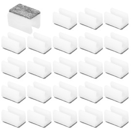 PATIKIL 24 PCS Rectangle Chair Leg Covers with Felt Pads 10mm Smooth Slides No Scratches and Noises Furniture Feet Hardwood Protectors Office Floor Slide Tube Caps White Grey