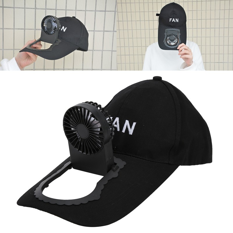 Portable USB Rechargeable Fan Hat Adjustable Adult Unisex Sun UV