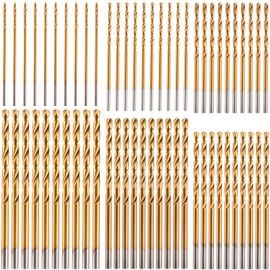 Yaocom 120 Pcs Small Titanium Drill Bits Set 3/64"-1/8" High Speed ​​Steel HSS Micro Drill Bits for Wood, Metal, Steel, Plastic, Aluminum Alloy (3/64" 1/16" 5/64" 3/32" 7/64" 1/8")