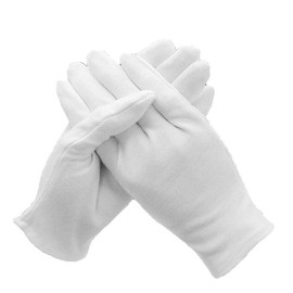 6 Pairs Handling Work Hands Protector Soft Costume Jewellery Cotton White Gloves, Available in S/M/L/XL, Unisex Design