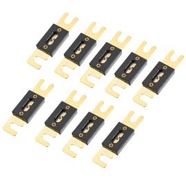 Motoforti Universal 125A Gold Tone Plated ANL Fuse, Inverters Car Audio Fuse, Durable, Metal, Gold Tone, 9pcs