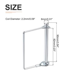 DTGN 8mm x 90mm (DxL) Shaft Locking Pin - 1Pack - Good for Farm Trailers Lawn - Carbon Steel Square Trailer Coupler Pin - Silver Tone