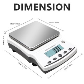 RESHY Lab Scale 5000g x 0.01g, High Precision Digital Analytical Balance with Calibration Weights, 0.01g Accuracy Scientific Gram Scale for Jewelry, Kitchen, Food, Powder, Chemical Use