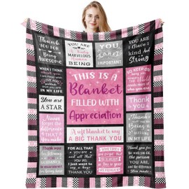 QUWOGY Thank You Gifts for Women Blanket 60"x50", Thank You Appreciation Gifts for Coworkers, Employee Appreciation Gifts, Teacher Employee Nurse Appreciation Gifts