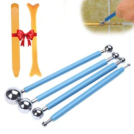 6-Piece Tool Scraper Kit, Joint Smoother Set, 4 Metal Ball Puller