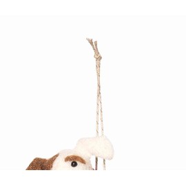 Gallerie II Green Sweater Sleigh Dog Ornament Multicolored