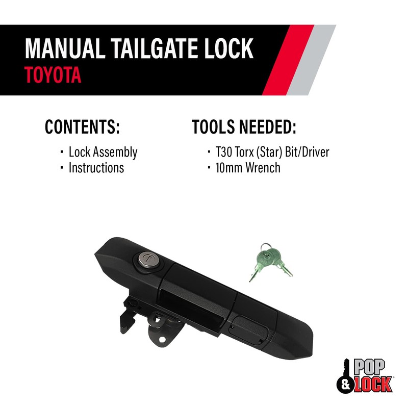 POP & Lock – Manual Tailgate Lock for Toyota Tacoma,