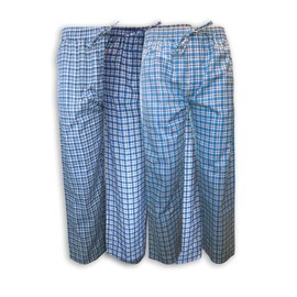 AMERICAN HEAVEN Men's 3 Pack Lounge Pajama Sleep Pants/Drawstring & Pockets Designer Woven Pant Bottoms (3 Pack- Blues Greys Plaids, 3XL)