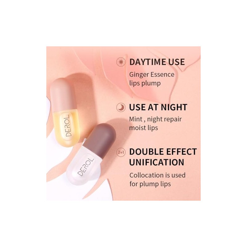 Lip Plumper, 2PCS De Suero Natural Para El Cuidado Brillo