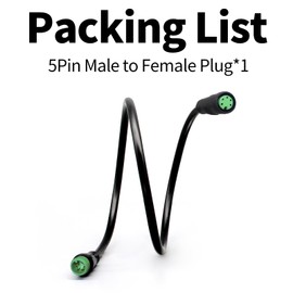 Ebike Extension Cable 2/3/4/5/6 Pin Waterproof Plug Female to Male for Electric Bicycle Motorbike Mid Drive/Hub Motor Conversion Kit Light/Throttle/PAS/Display/Shift Sensor Signal Line (5PIN-M-F)