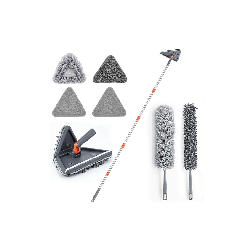 76 Inch Wall Cleaner Mop with Long Handle and 360