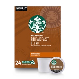 Starbucks Breakfast Blend Coffee K-Cup Pods | Medium Roast | Coffee Pods for Keurig Brewers | 1 Box (24 Pods)