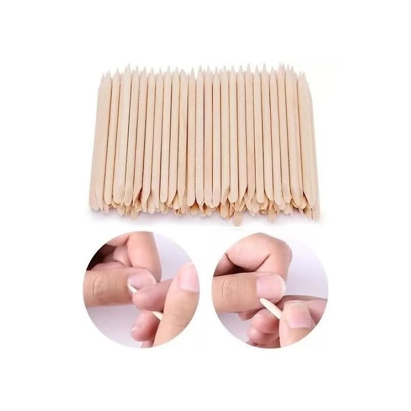 Magenta Palillos Palos De Naranjo Empujador Cuticula Manicure Paqete