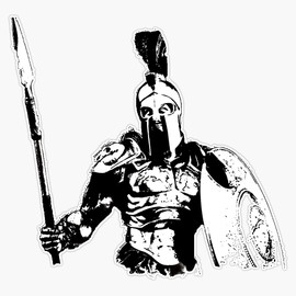 HOF Trading Spartan Warrior - Battleborn Vinyl Sticker Waterproof Decal Laptop Wall Window Bumper Sticker 5 inch (HOF-VETERAN-STICKERS-057)