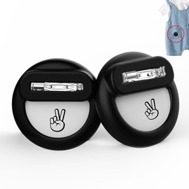 Air Tag Holder for Kids (2 Pack), Hidden GPS Tracker Case with Invisible Pin for Airtag, Silicone Protective Cover for Toddler, Children, Elderly, Cloth, Pants, Shoe, Backpack, Luggage (Black+Black)