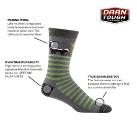 Darn Tough Men's Animal Haus Crew Lightweight Sock (Style 6066) - Forest, X-Large