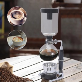 OUKANING Japanese Style Siphon Coffee Maker Tea Siphon Pot Vacuum Coffeemaker Glass Type