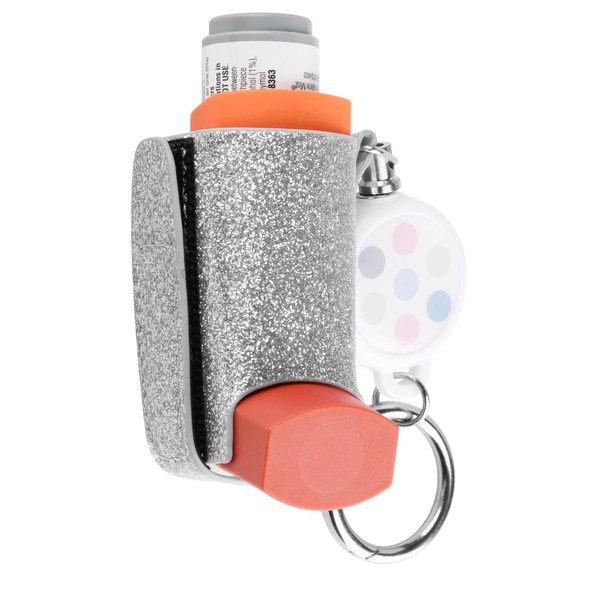 Beautyflier Beautyflier Asthma Inhaler Holder Keychain Retractable Clip PU Leather