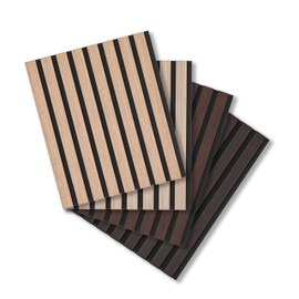 POHARE Wood Slat Wall Panels, Accent Decorative Acoustic Wood Slats (4 Pack Samples)