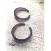 Leetie Lovendale Charcoal Grey Frosted Emily Hoop Earrings