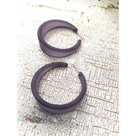 Leetie Lovendale Charcoal Grey Frosted Emily Hoop Earrings