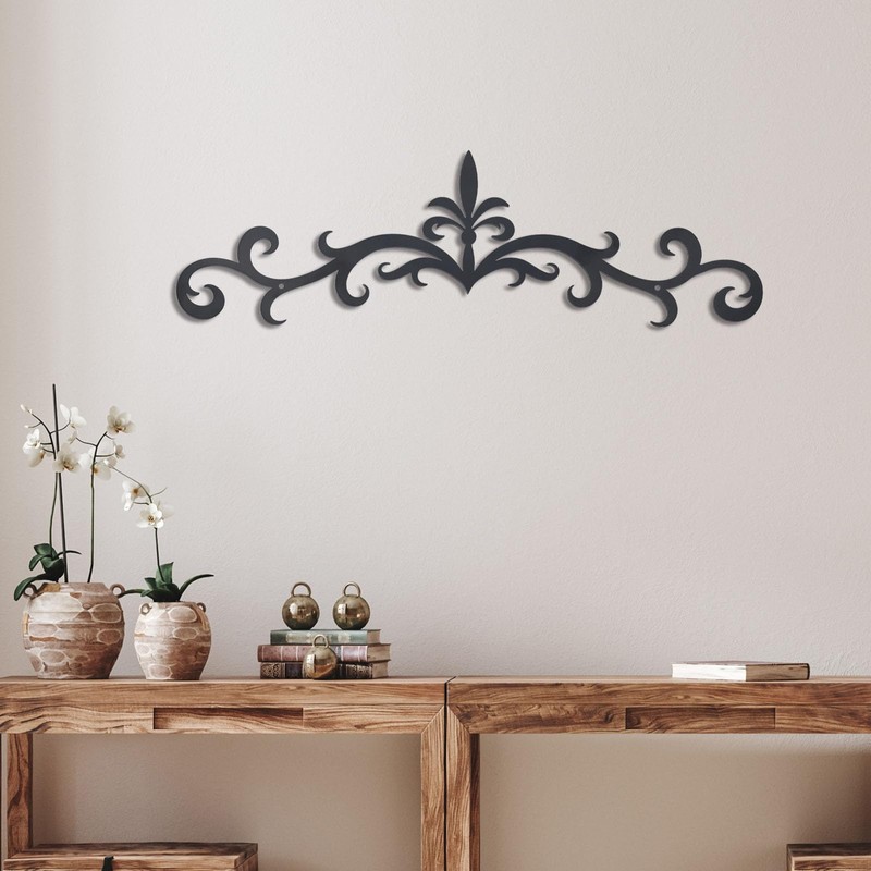 OYEFLY Metal Scroll Wall Art Decor,Rustic Iron Wall Medallion (style