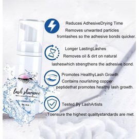 Eyelid Foaming Cleanser With A Brush Mascara Remover, Eyelash Extension Shampoo 50 Ml, Eyelid Foaming Cleanser - Eyelash Wash And Lash Bath For Extensions - Salon Use And Home (3)