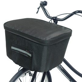 MY-165 2-Tier Front Basket Cover, Waterproof for Bicycles (Black x Black)