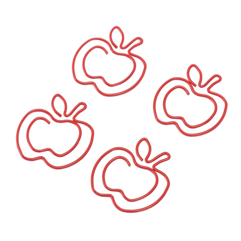 100 Pcs Paper Clip Cute Fruit Shaped Electroplated Metal Decorative
