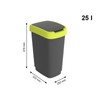 Rotho Twist Bin 25 L with Lid, Plastic, Yellow/Black