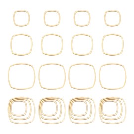 UNICRAFTALE 30 Pieces 3 Sizes Rhombus Connecting Rings Stainless Steel Connecting Rings Gold Jewellery Connectors Bezel Charms Connecting Links Frame Connecting Pendants for Bracelets Jewellery Making