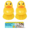 GTOTd Cute Ducky Washing Dish Brush（2 Pack）Ergonomic Palm Scrubber with