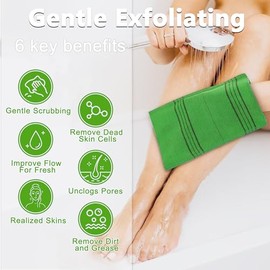 15 manoplas exfoliantes coreanas, manoplas exfoliantes coreanas suaves de 9 x 5.5 pulgadas, gran toalla coreana, exfoliante corporal coreano colorido 