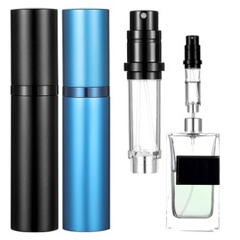 IANFAN 2 Pcs Mini Refillable Perfume Atomizer, Portable Travel Perfume Refillable Bottle Leakproof Empty Cologne Dispenser 5ml Perfume Spray Bottle Refill Pump Case for Traveling and Outgoing