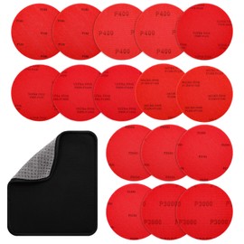 Windspeed 16+1 Pack Bowling Ball Sanding Pads with Bowling Towels, Bowling Ball Cleaning Pad 180/400/500/800/1200/2000/2500/3000 Bowling Ball Grit Pads