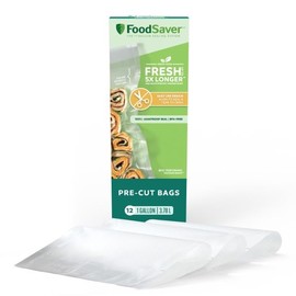 FoodSaver Gallon Pre-Cut Vacuum Seal Bags, Easy Use Vacuum Storage Bag (1 Gallon (24 CT))