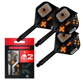Target Darts K-Flex Game Over Dart Flights & Shafts, No.2 (Intermediate, 26mm) | Pack of 3 Kflex Integrated Flight & Shaft System, All In One Moulded Stem | Professional Dart Accessories