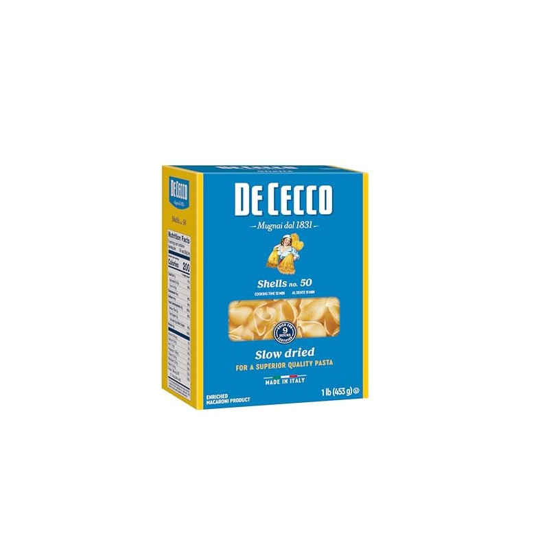 De Cecco Semolina Pasta, Shells No.50, 1 Pound (Pack of