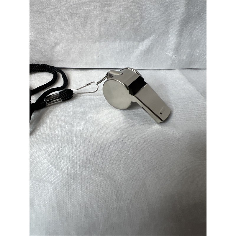 Techtongda Solid Metal Referee Whistle With Black Lanyard Coach Whistle