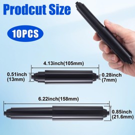Mxxipp 10pcs Toilet Paper Roll Holders, Plastic Spring Loaded Paper Spindle Extender, Universal Toilet Tissue Replacement Rod for Bathroom- Black