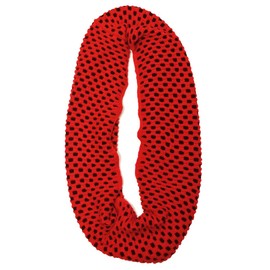Wrapables Dottie Infinity Acrylic Knit Scarf Winter Circle Scarf, Red/Black