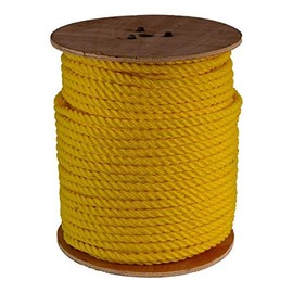 GWP 5/8" x 600' 3 Strand Yellow Polypropylene Rope (5,580 lbs. Tensile Strength) Various Sizes in Listing