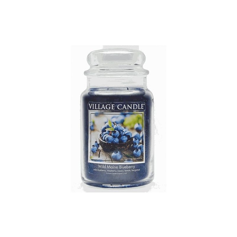 Village Candle Wild Maine Blueberry Large Glass Apothecary Jar Scented
