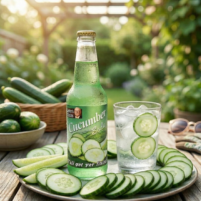 Rocket Fizz Cucumber Soda Flavor | Cane Sugar | Craft