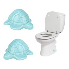 2pcs Ceramic Toilet Bolt Covers Decorative, Cute Sea Turtle Toilet Bolt Caps Animal Commode Screw Plug Home Bathroom Decor Easy Installation for Toilets Bowl Base Accessories (Cyan)