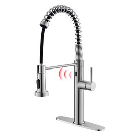Fapully Touchless Kitchen Faucet with Pull Down Sprayer,Sensor Commercial Pull-Down Single Handle Kitchen Sink Faucet Brushed Nickel