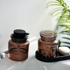 H Halston Apothecary Glass Storage Jar Organizer, Bathroom Kitchen Countertop
